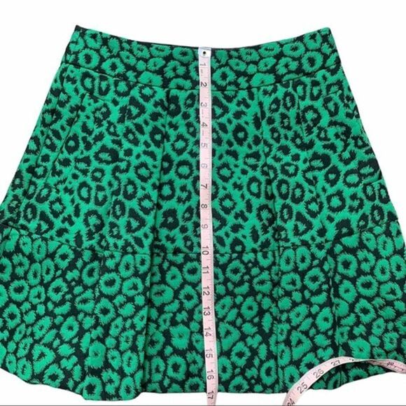Banana Republic Skirt Womens 0 Petite High Waisted Green Leopard Jacquard Print - Picture 4 of 7